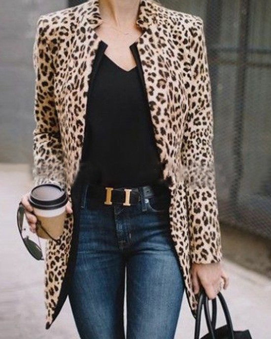 women's leopard print fashion casual jacket HE1607-04-02